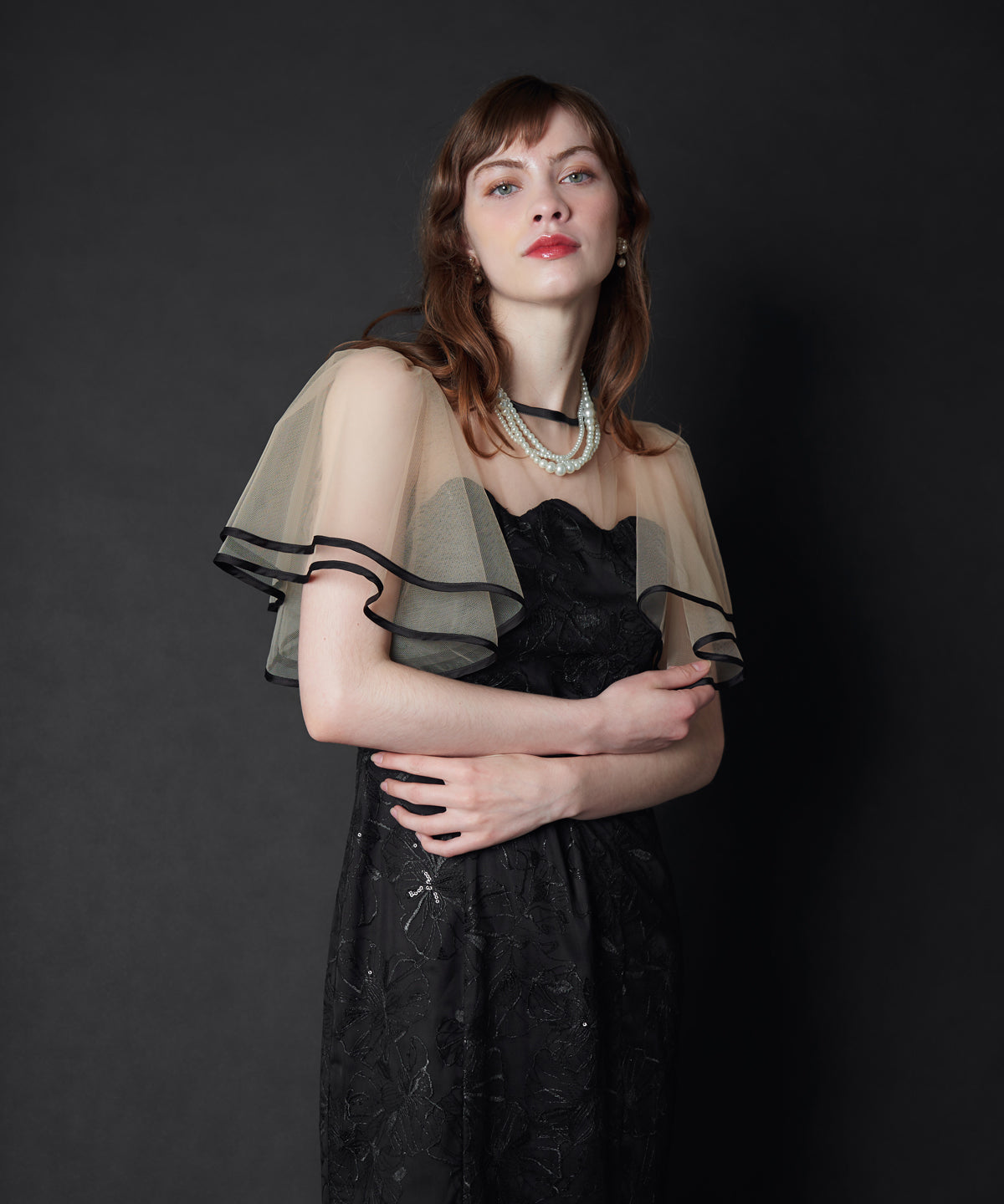 FLARE SLEEVE LACE DRESS
