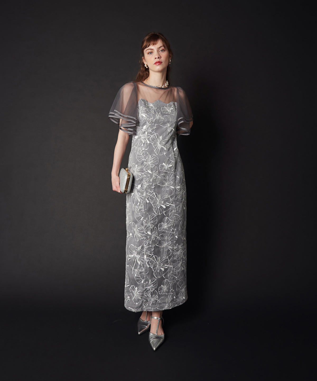 FLARE SLEEVE LACE DRESS