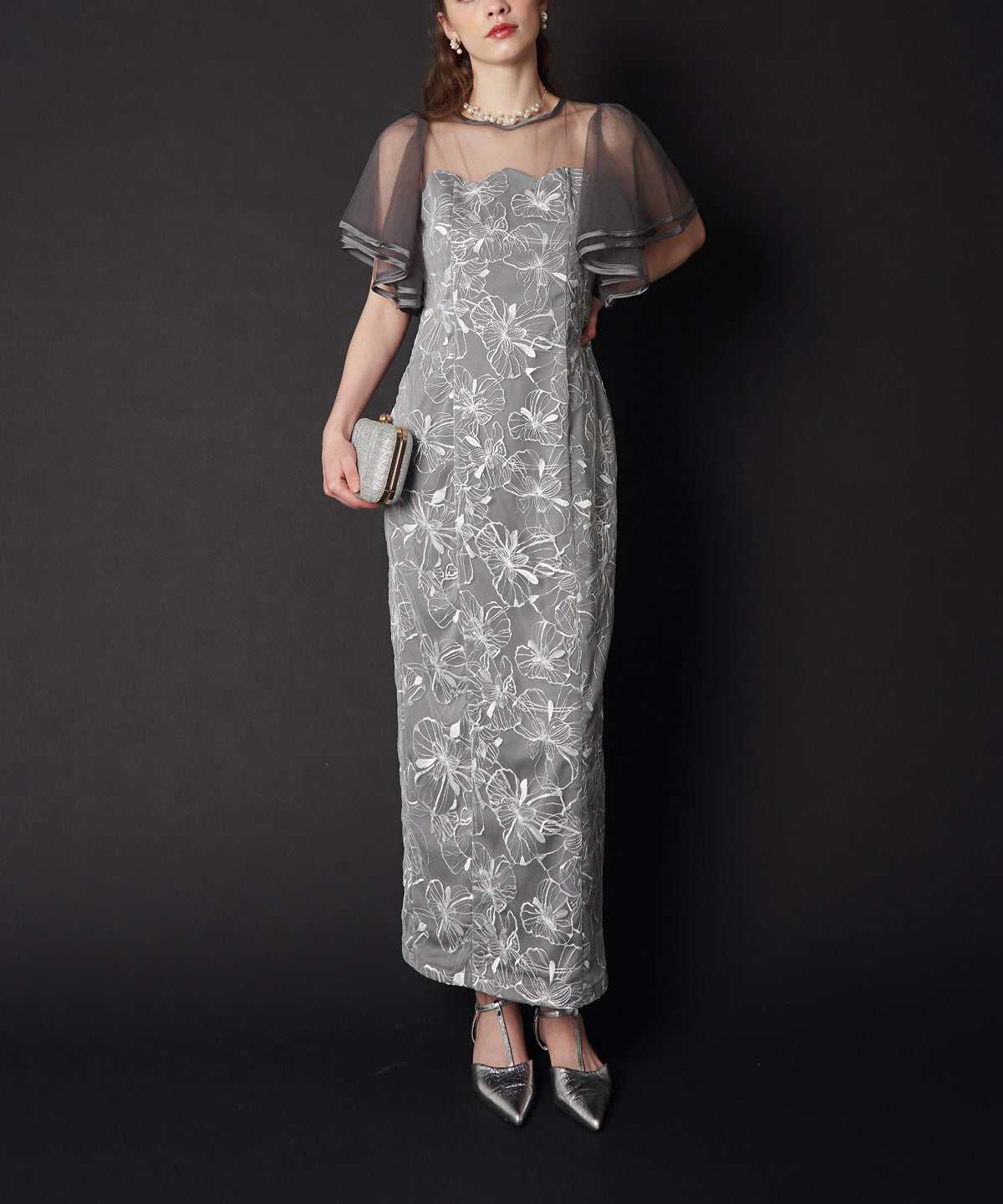 FLARE SLEEVE LACE DRESS