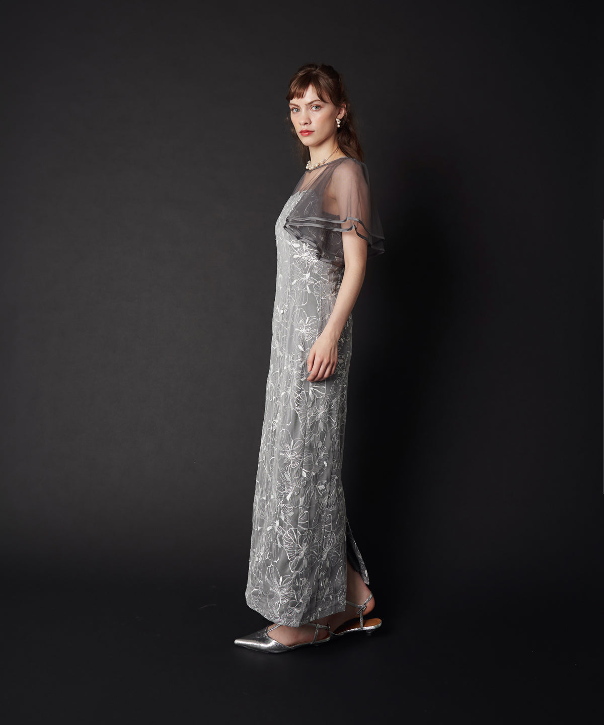 FLARE SLEEVE LACE DRESS