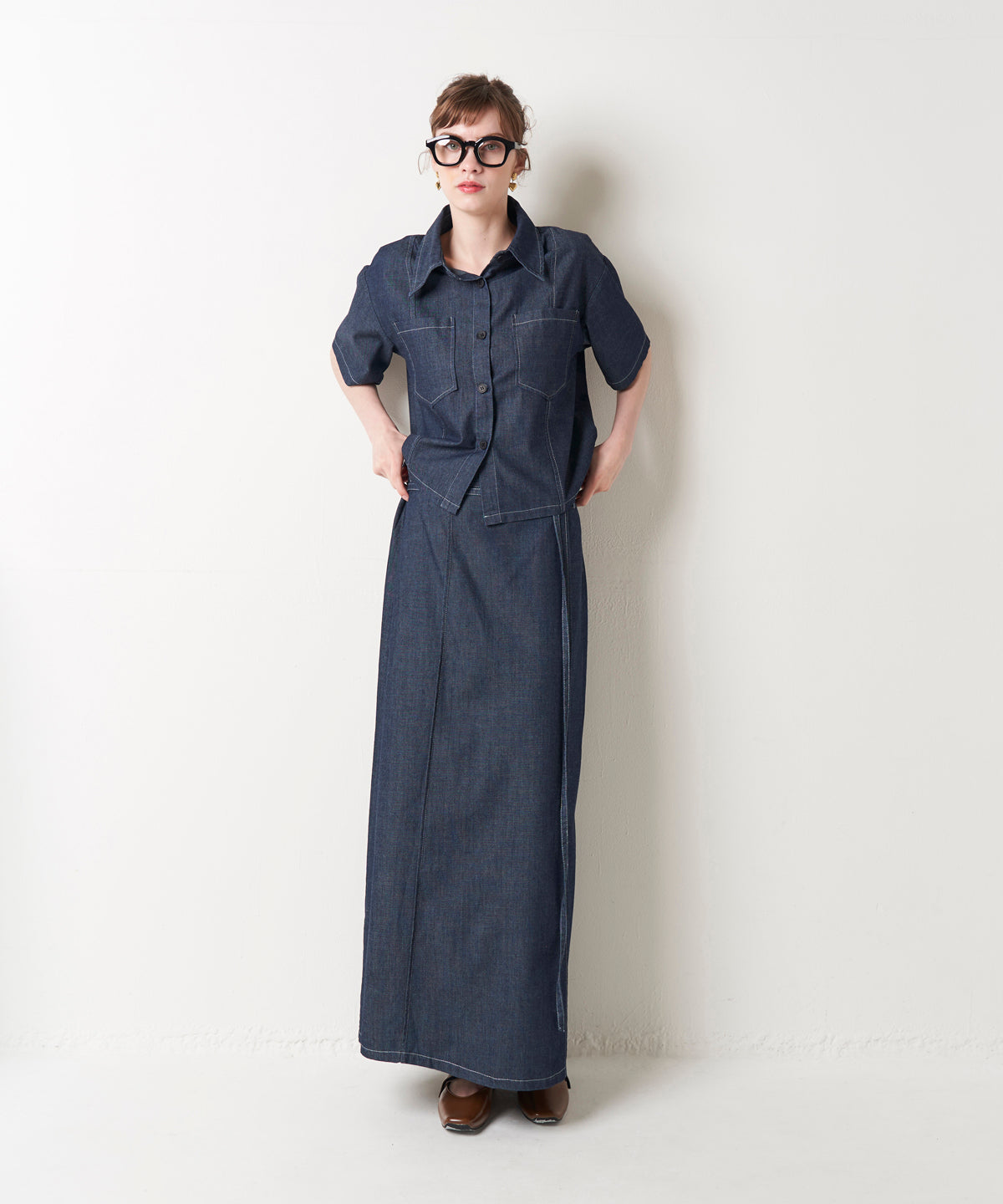 DENIM SKIRT SET UP