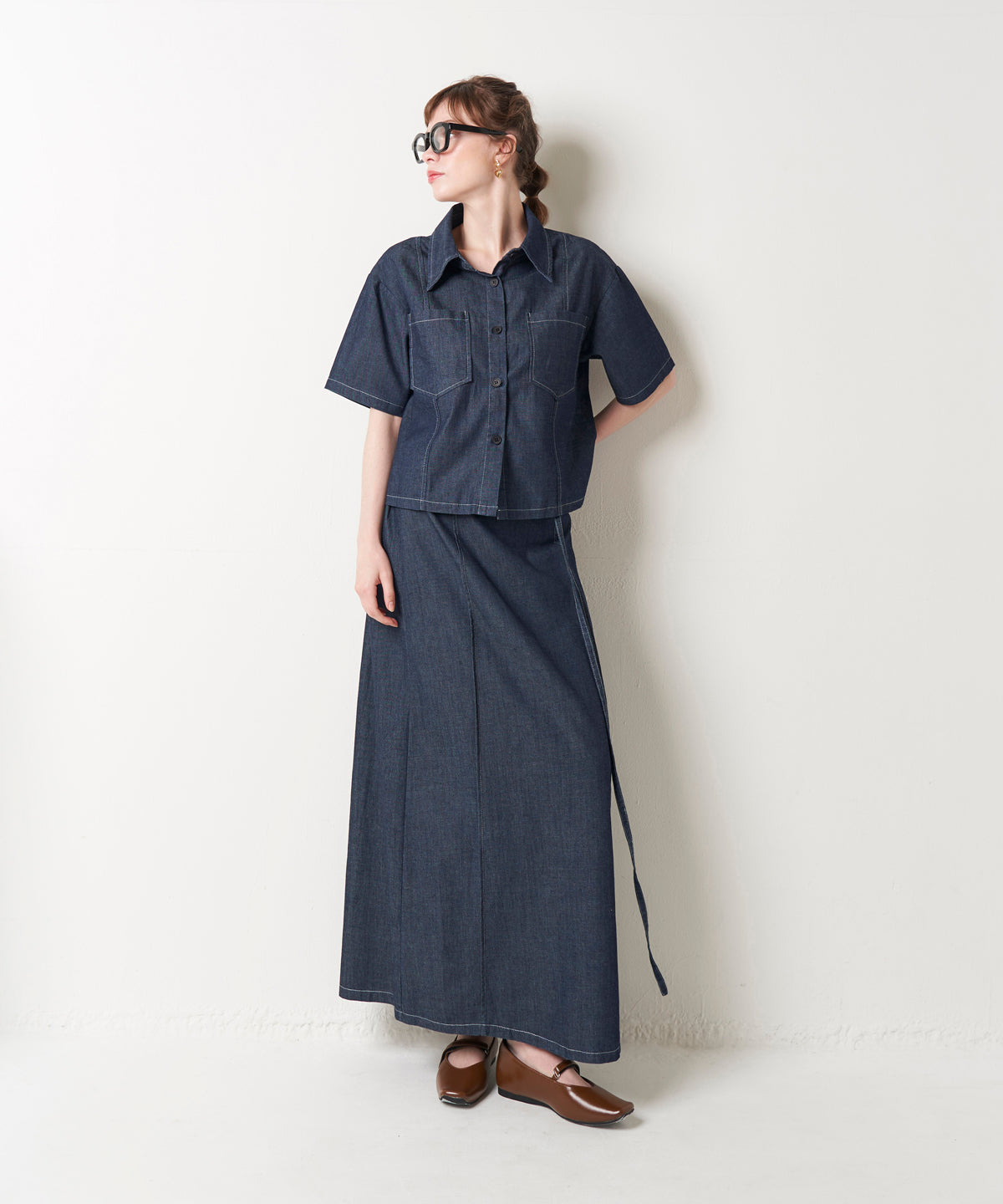 DENIM SKIRT SET UP