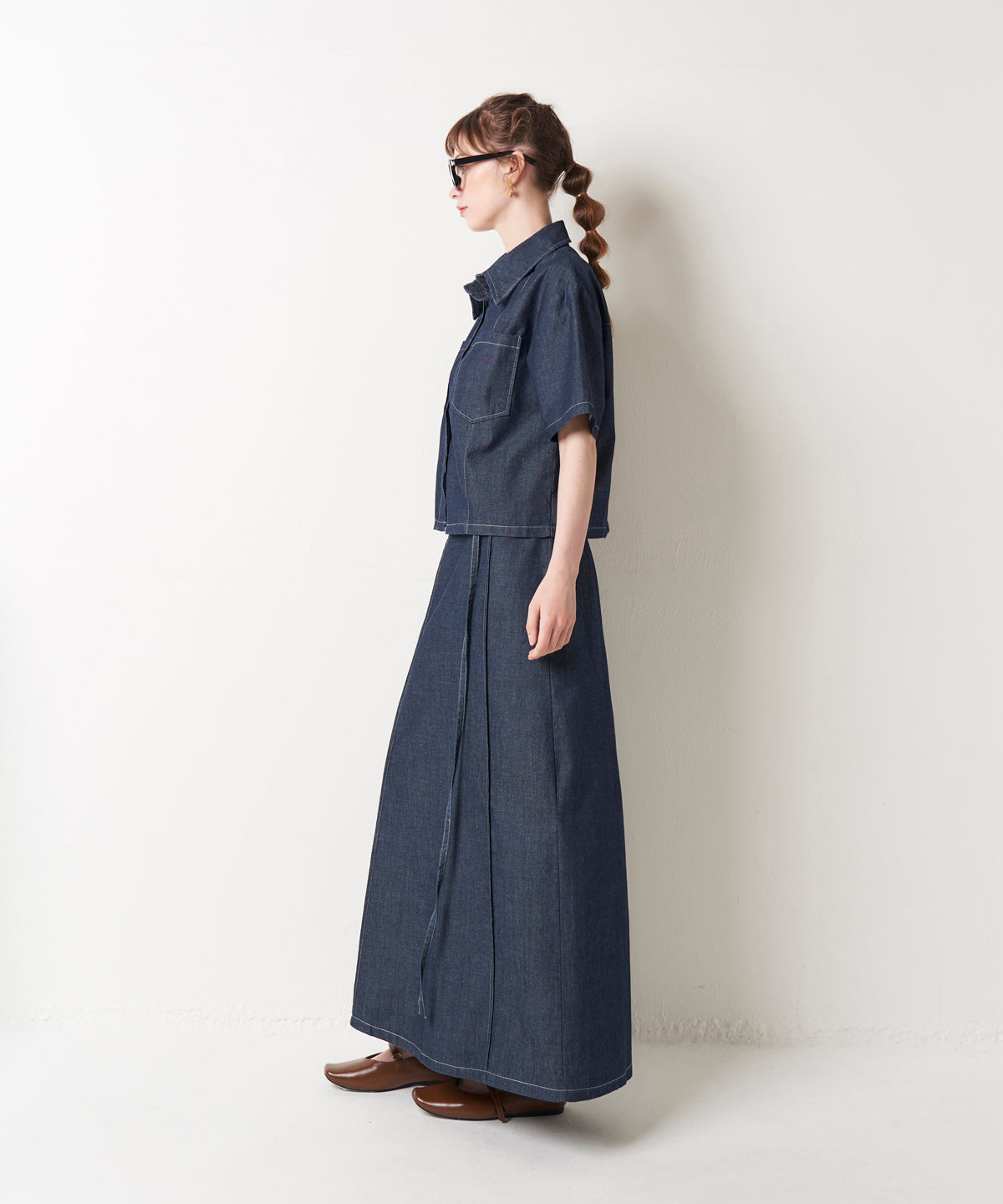 DENIM SKIRT SET UP