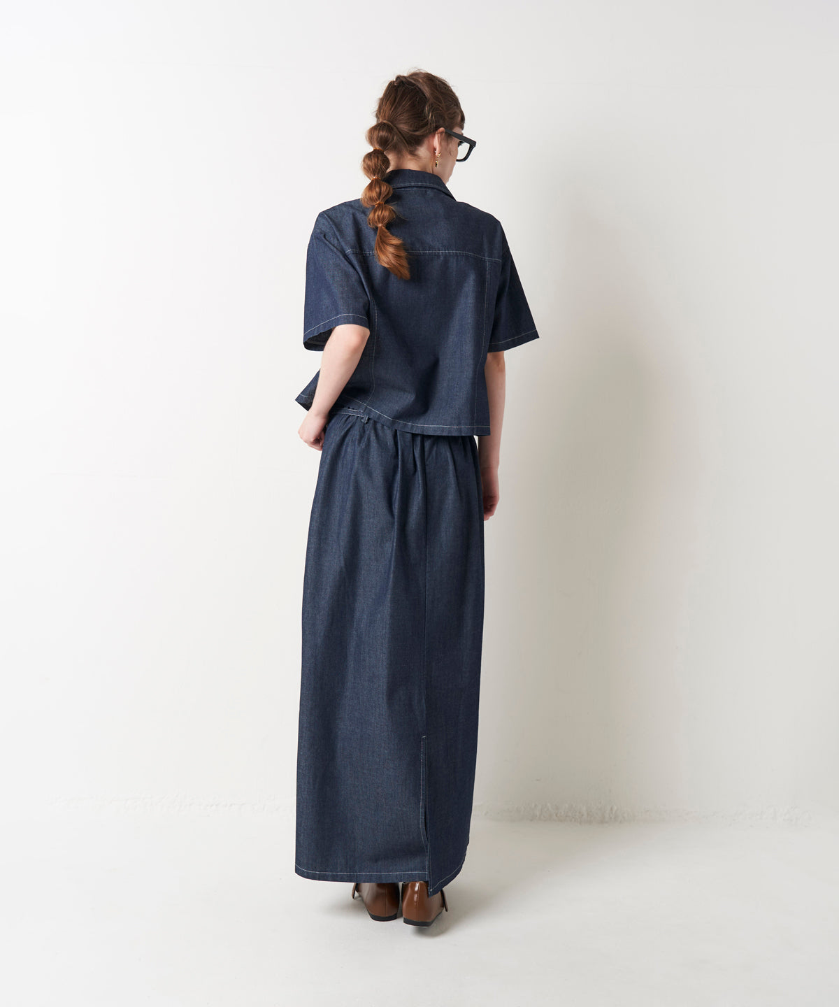 DENIM SKIRT SET UP