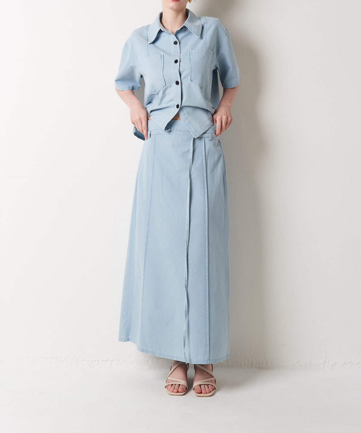 DENIM SKIRT SET UP