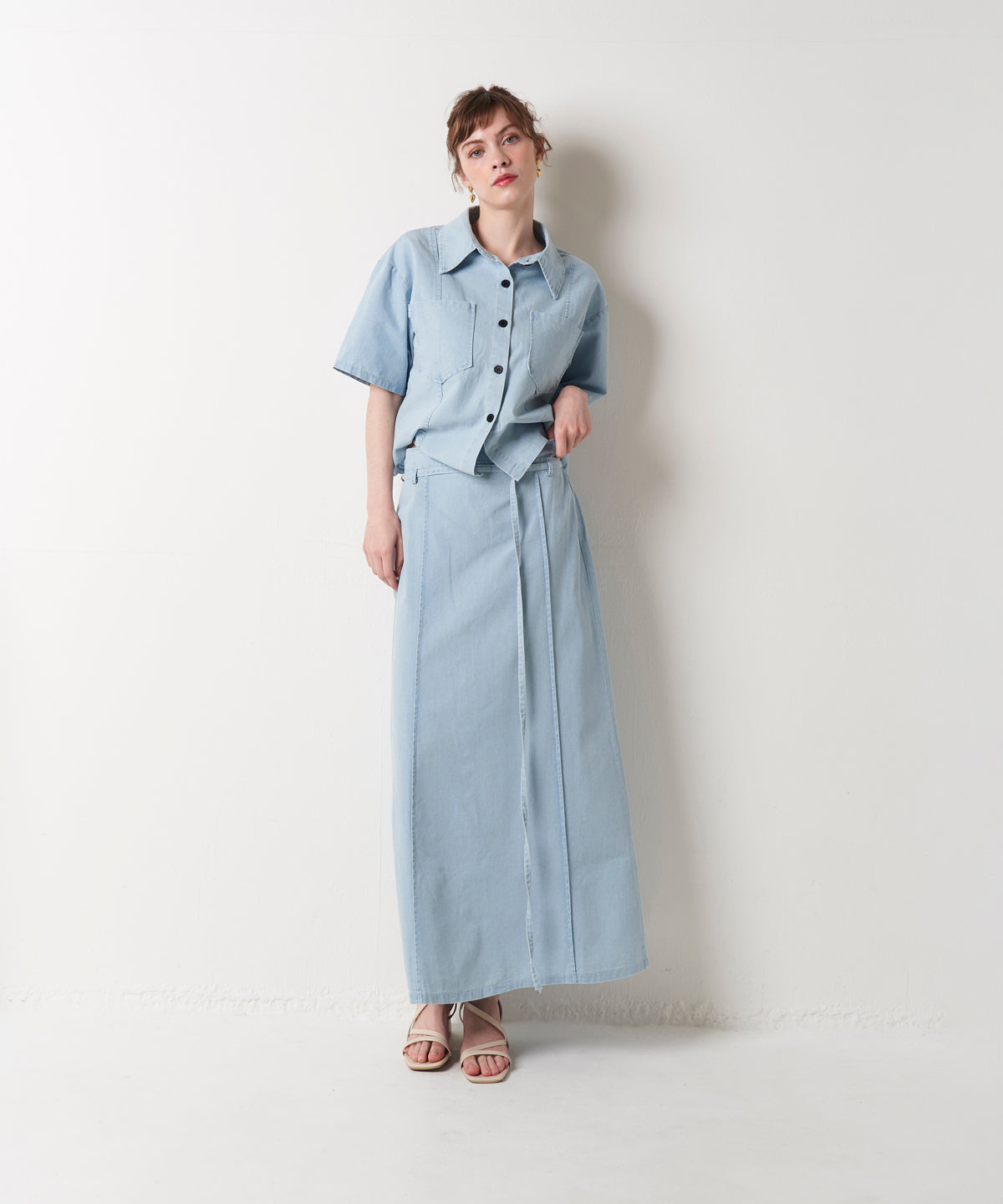 DENIM SKIRT SET UP