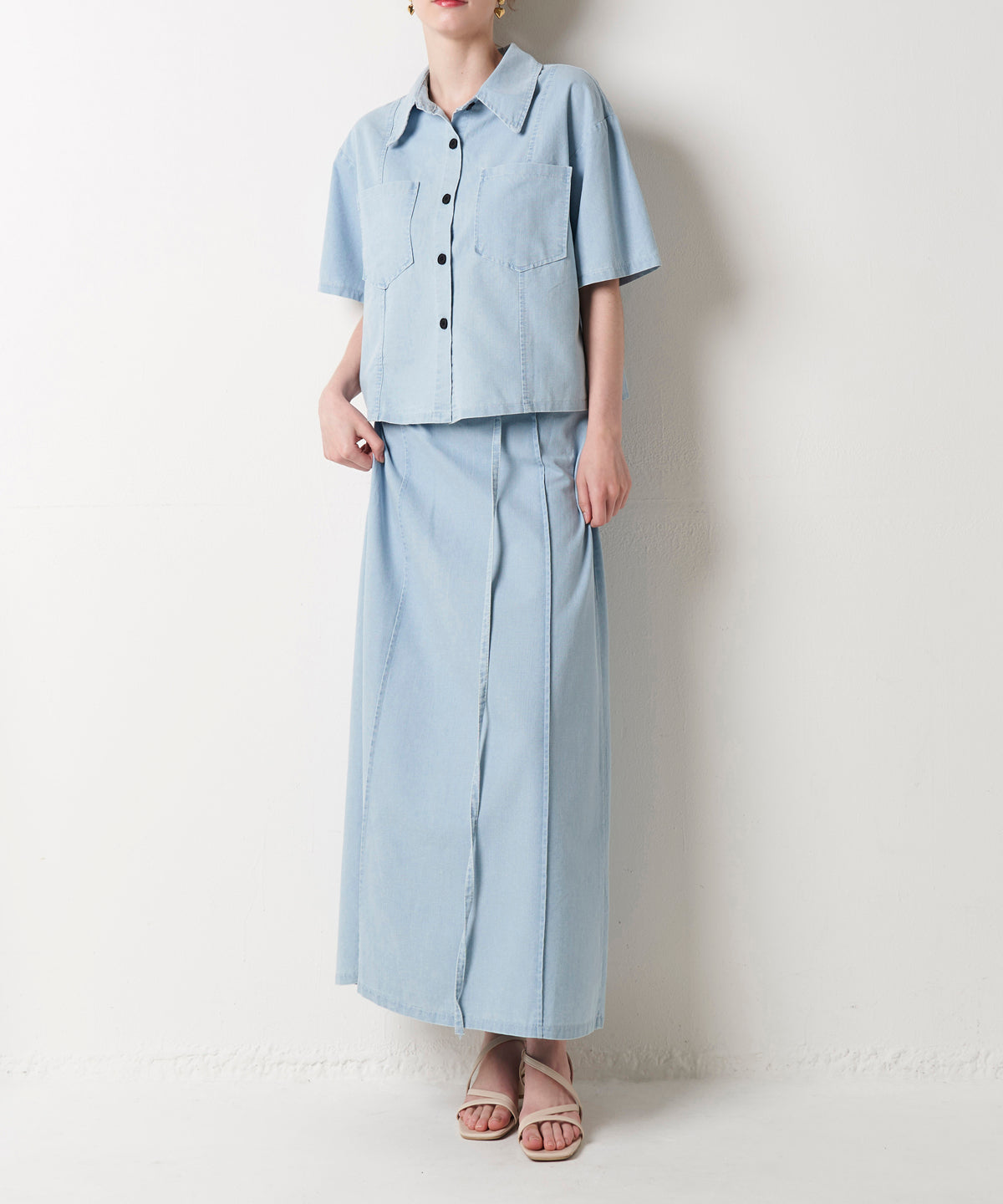 DENIM SKIRT SET UP