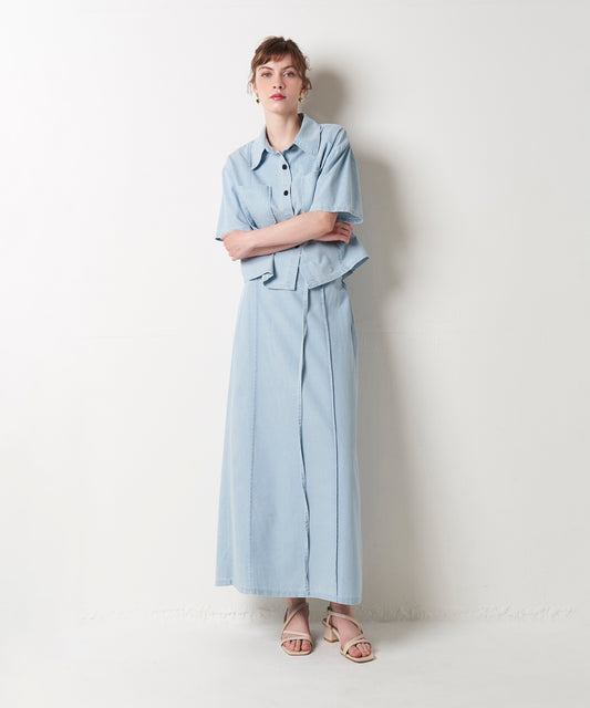 DENIM SKIRT SET UP