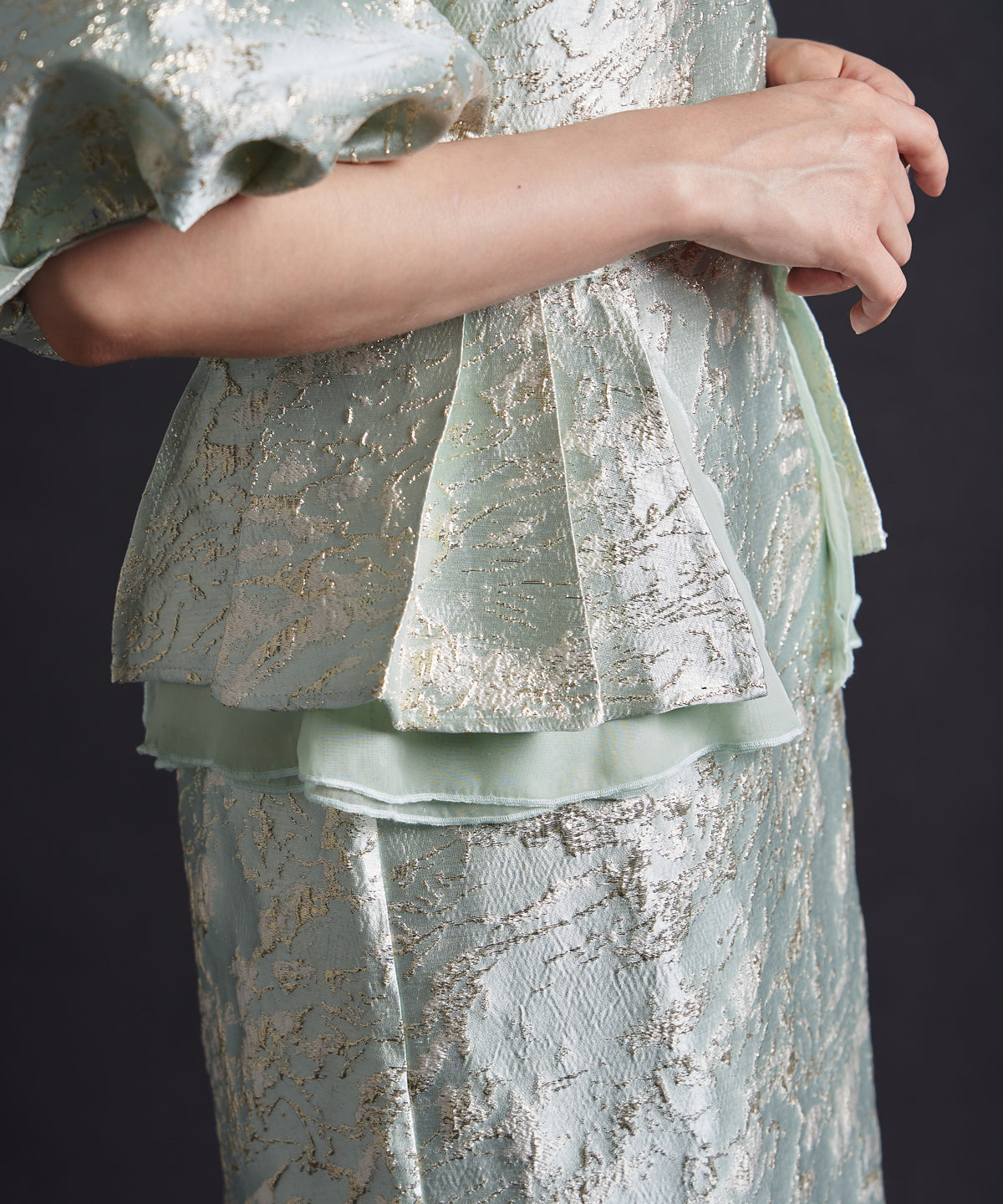 JACQUARD OFF SHOLDER DRESS
