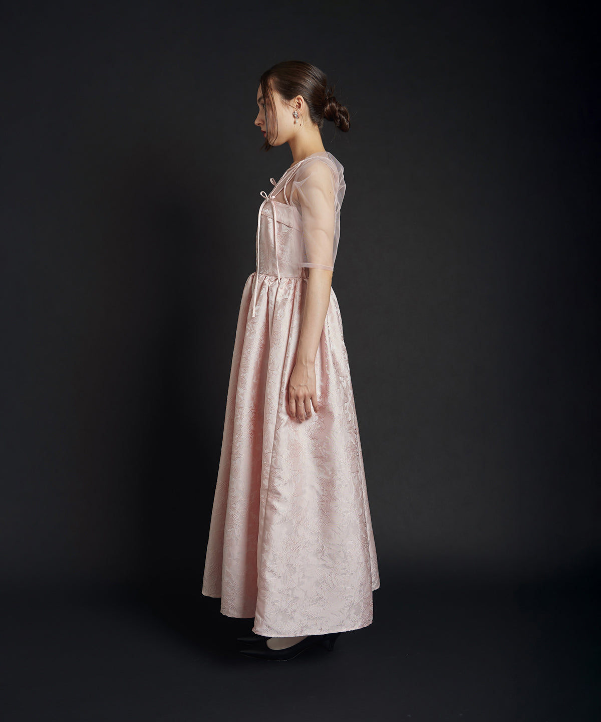 RIBBON MOTIF JACQUARD DRESS