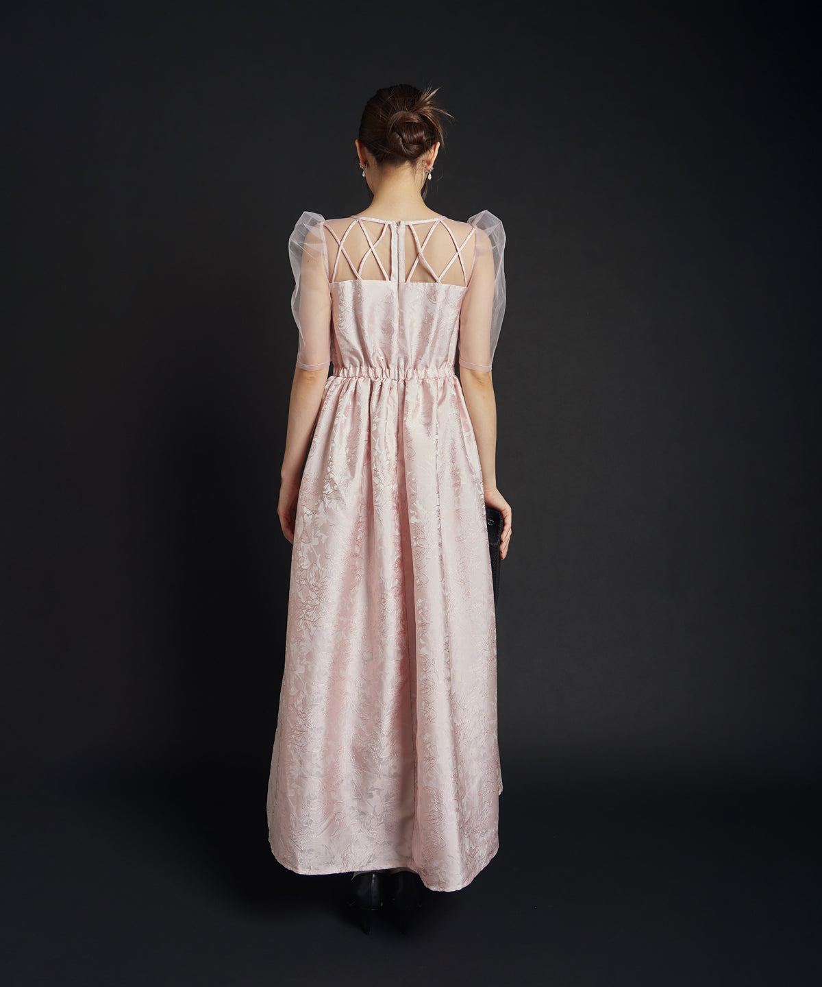 RIBBON MOTIF JACQUARD DRESS