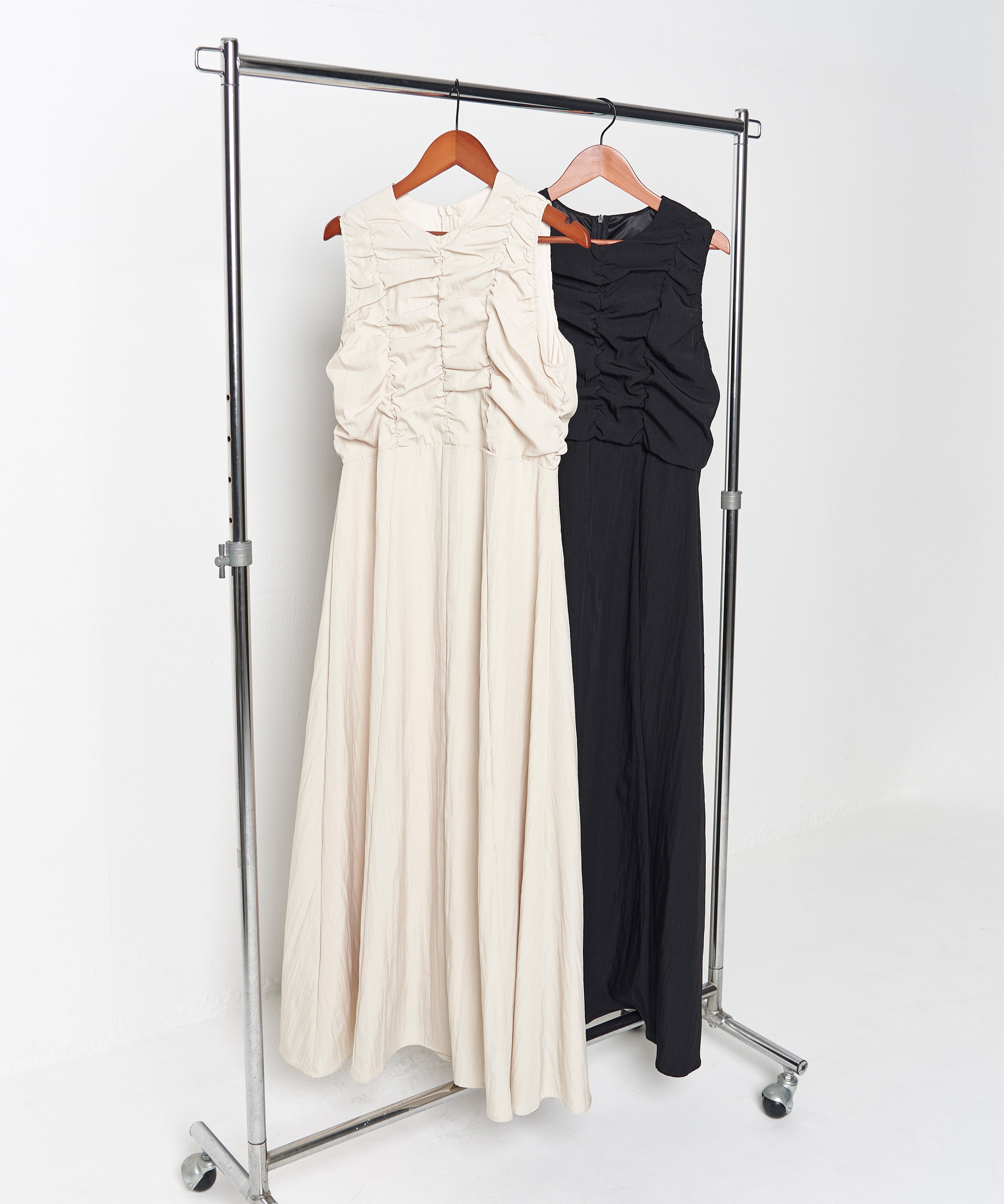 LINEN LIKE GATHER ONEPIECE