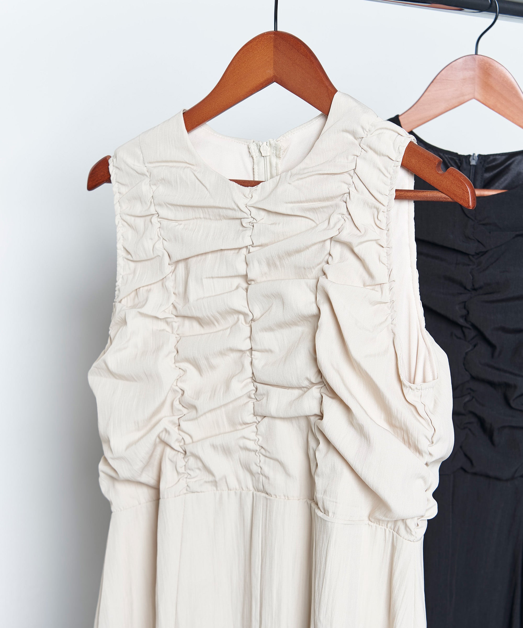 LINEN LIKE GATHER ONEPIECE
