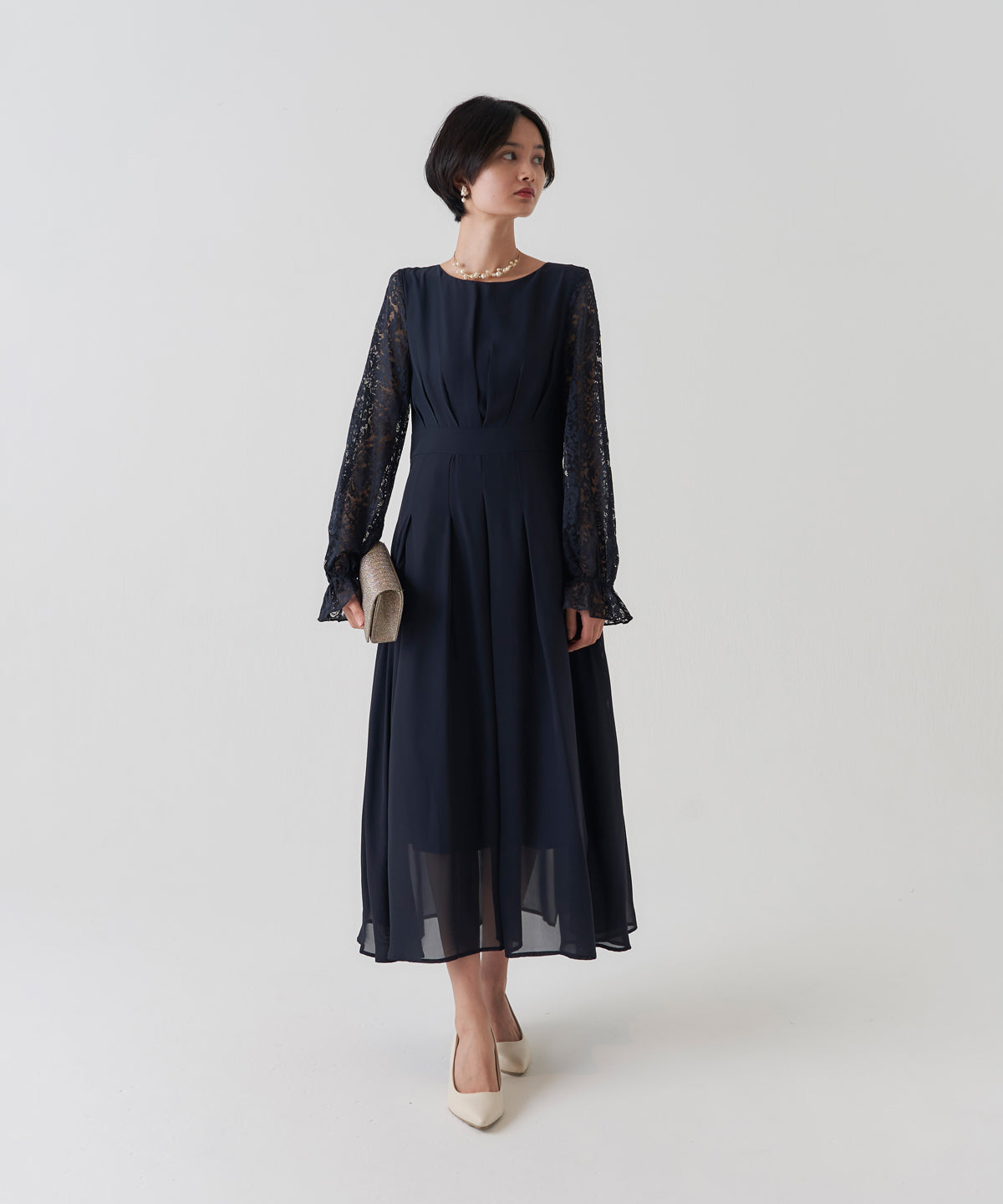 CHIFFON TUCK DRESS