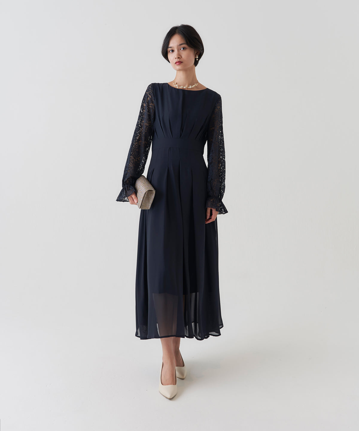 CHIFFON TUCK DRESS