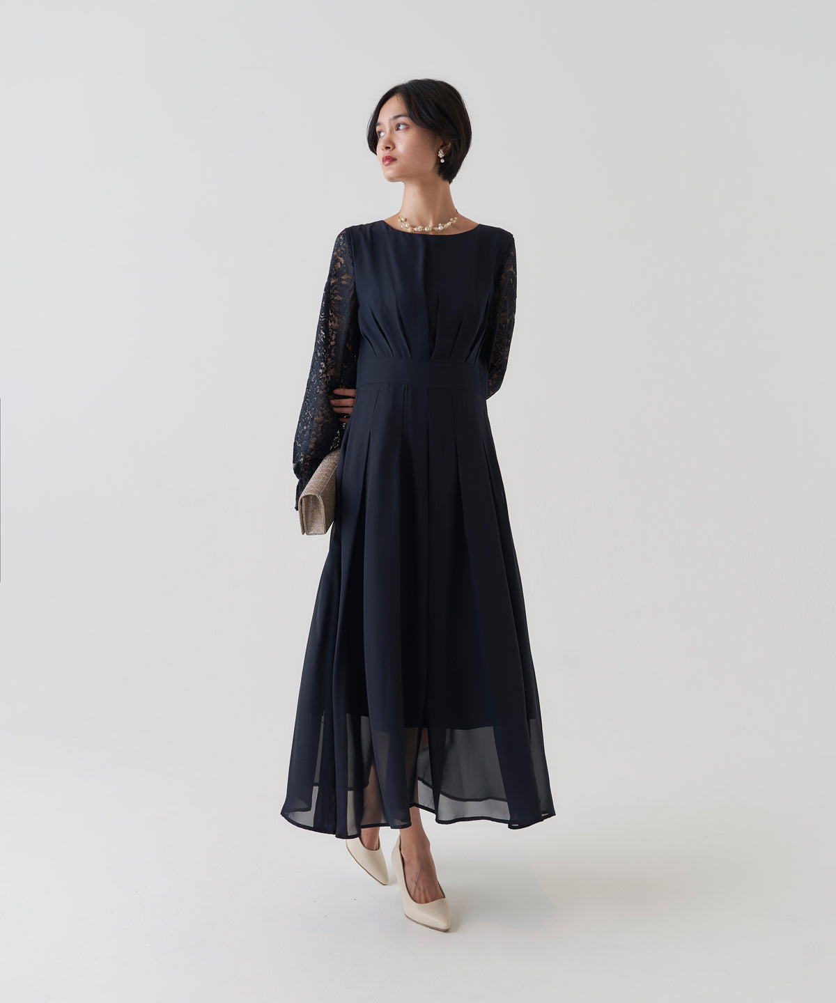 CHIFFON TUCK DRESS