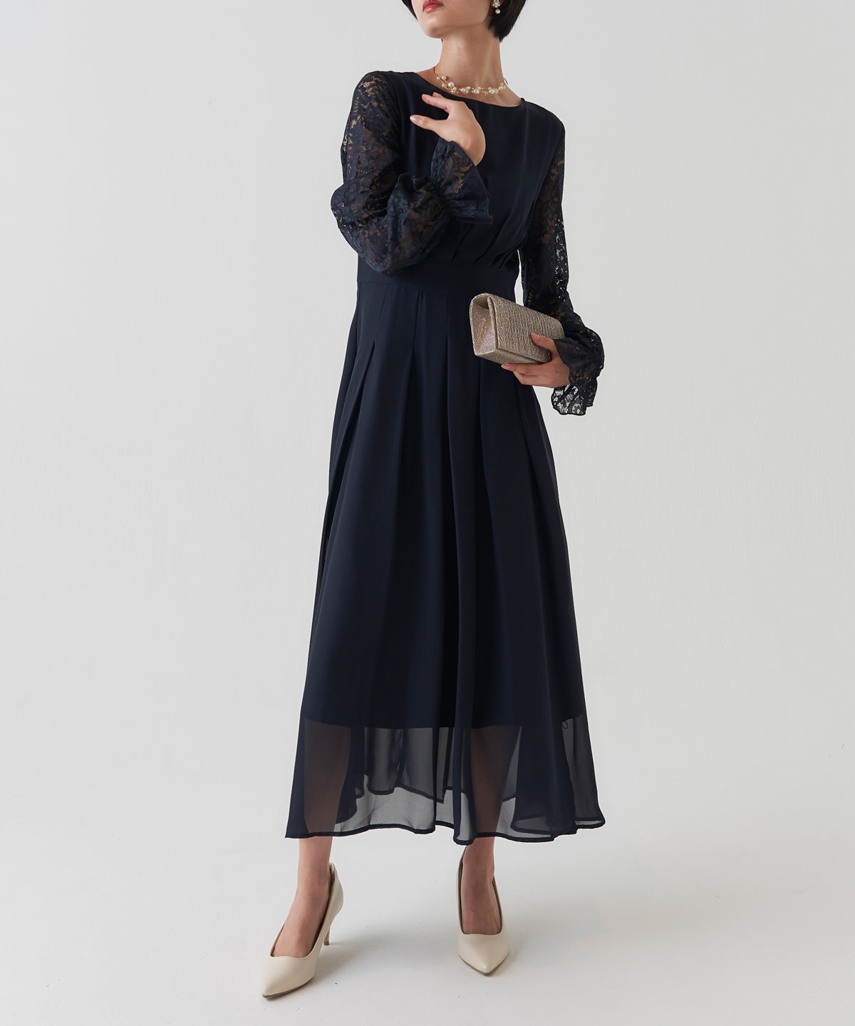 CHIFFON TUCK DRESS