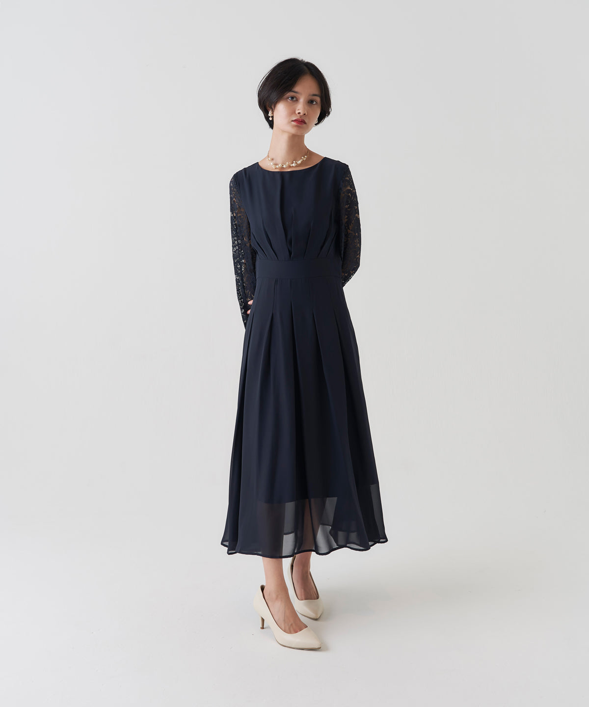 CHIFFON TUCK DRESS