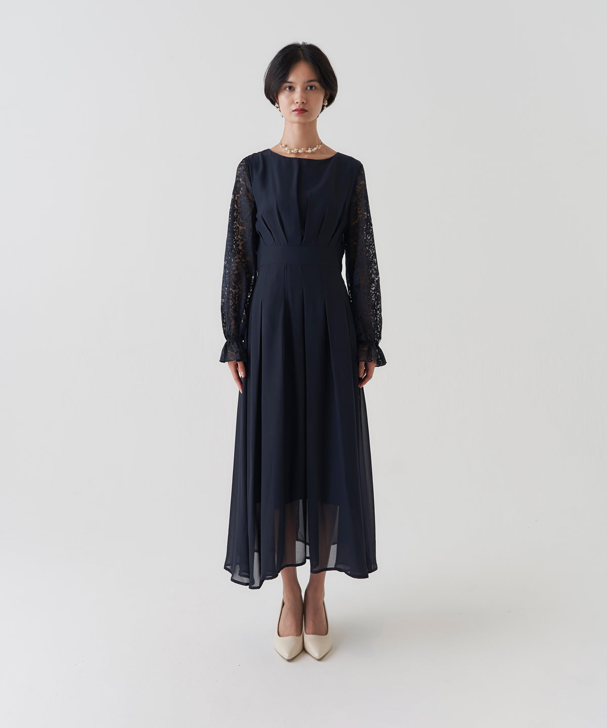 CHIFFON TUCK DRESS