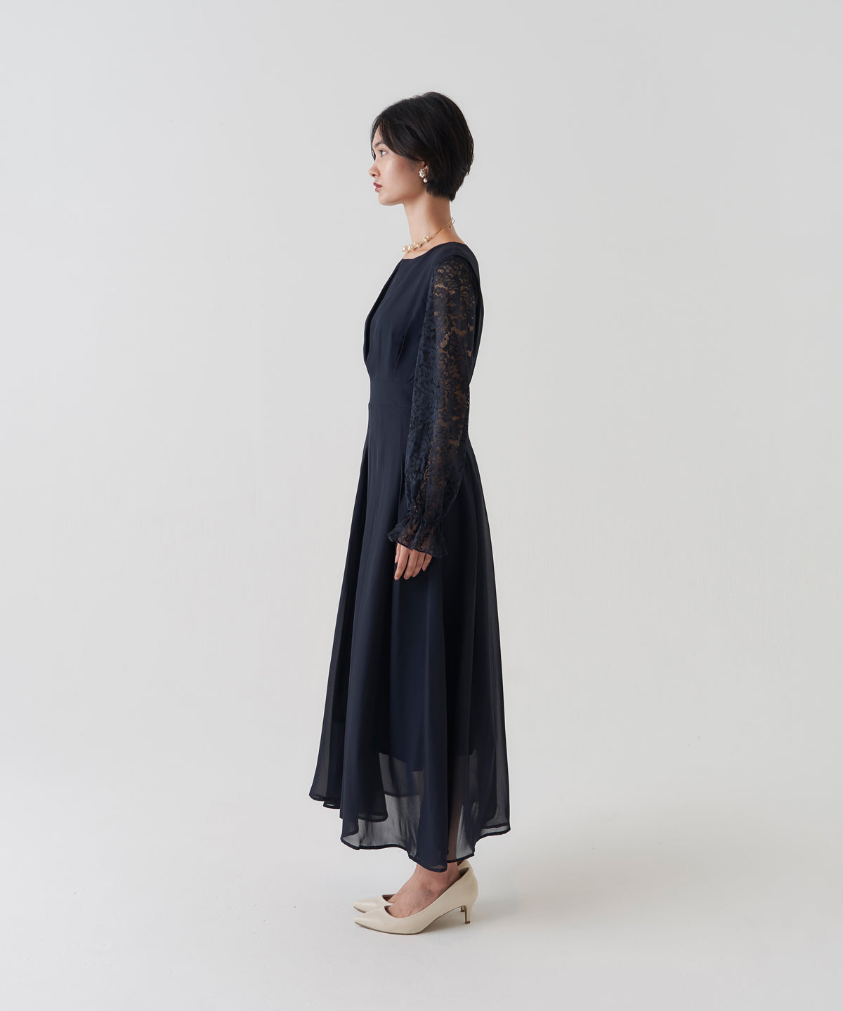 CHIFFON TUCK DRESS