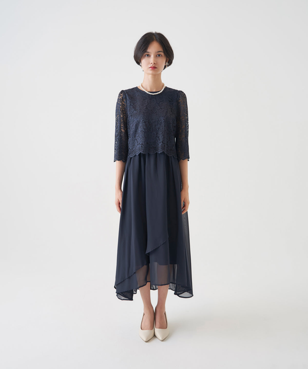 CHIFFON LACE LONG DRESS