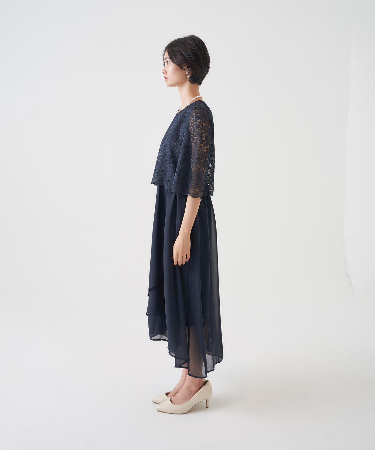 CHIFFON LACE LONG DRESS