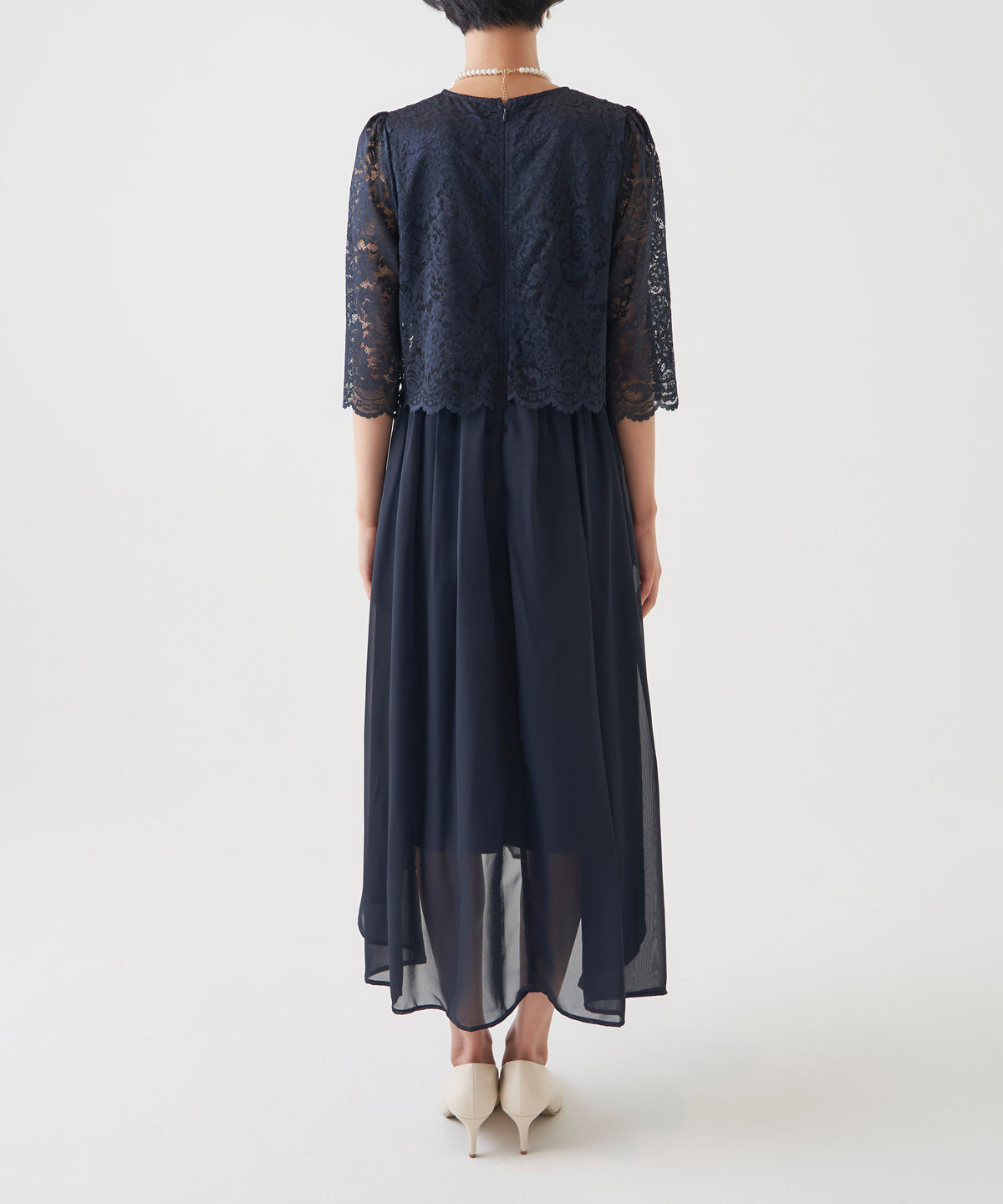 CHIFFON LACE LONG DRESS