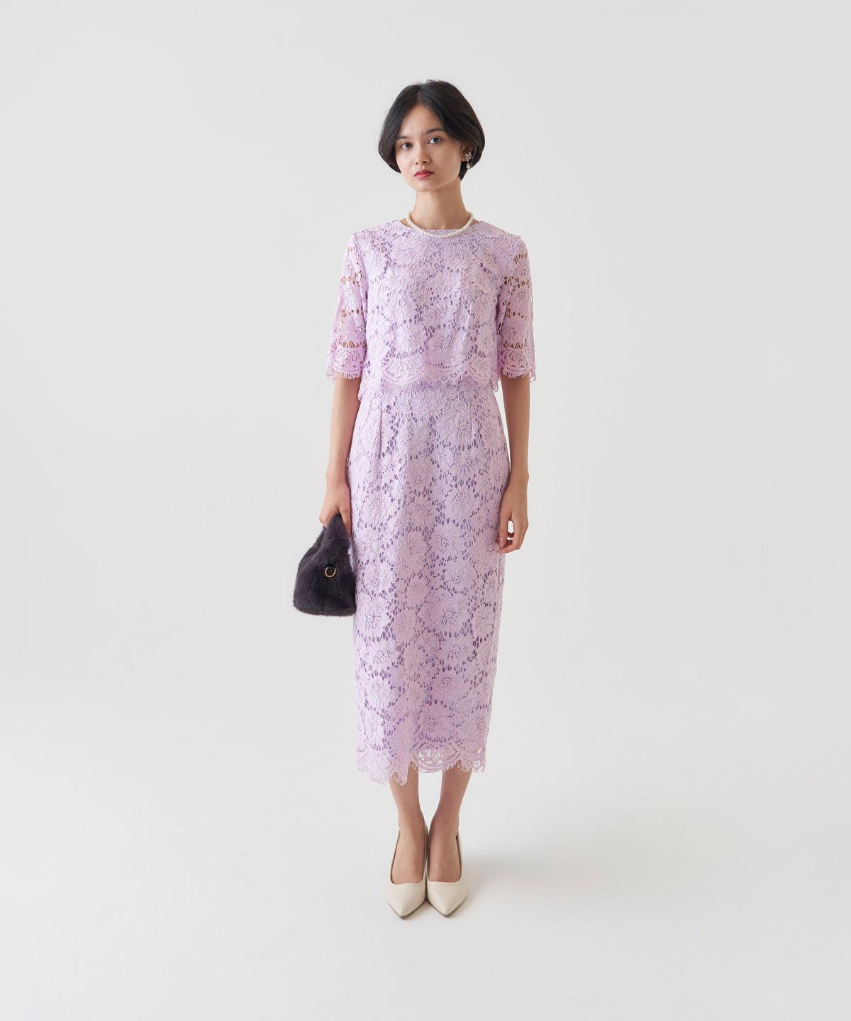 CUT LACE FLOWER DRESS