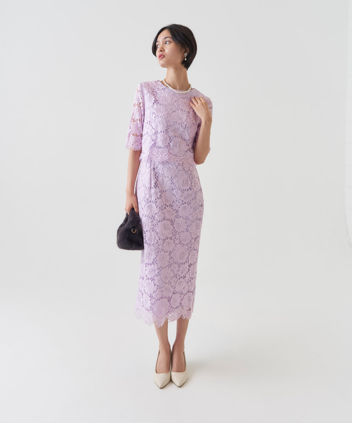 CUT LACE FLOWER DRESS