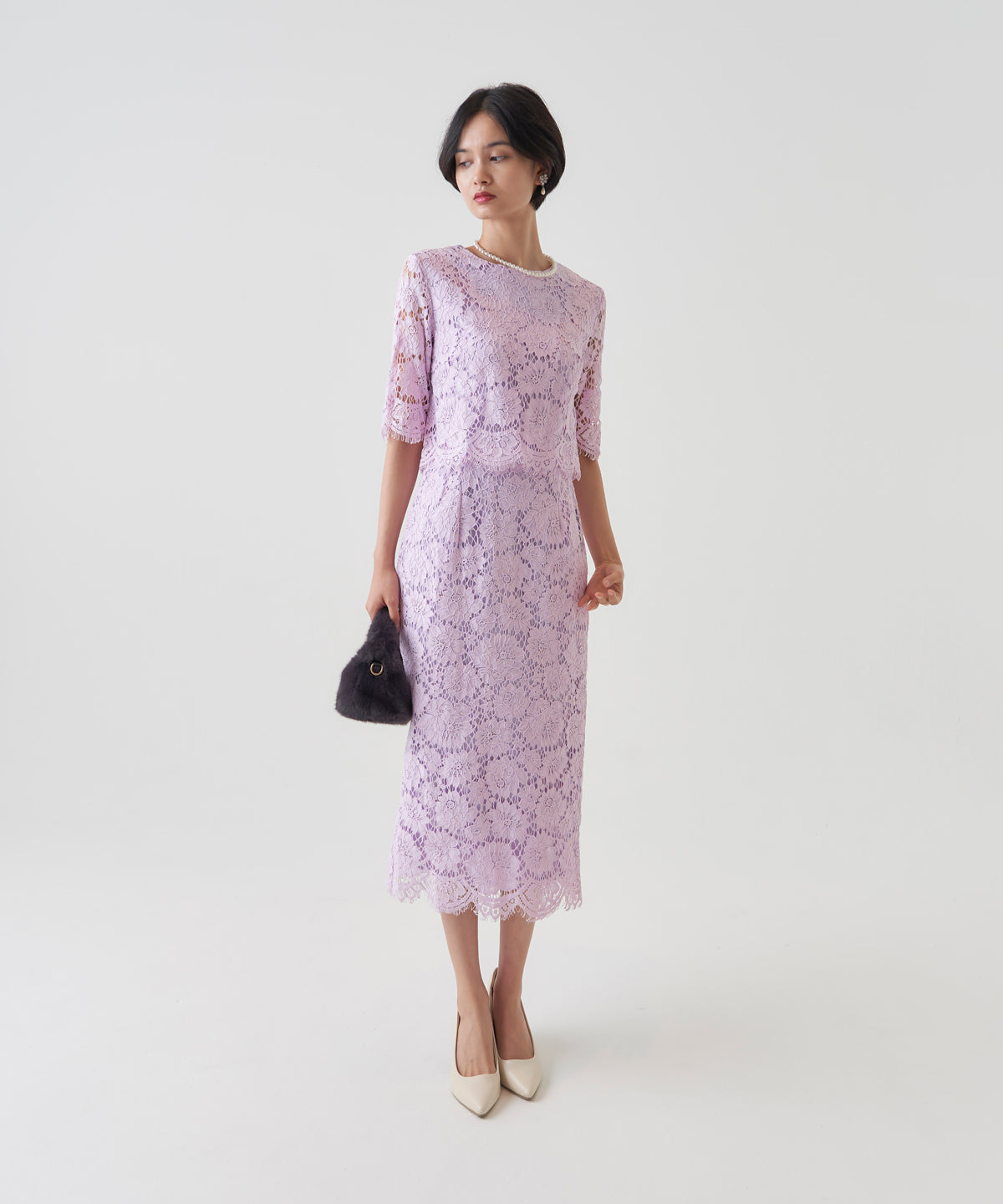 CUT LACE FLOWER DRESS