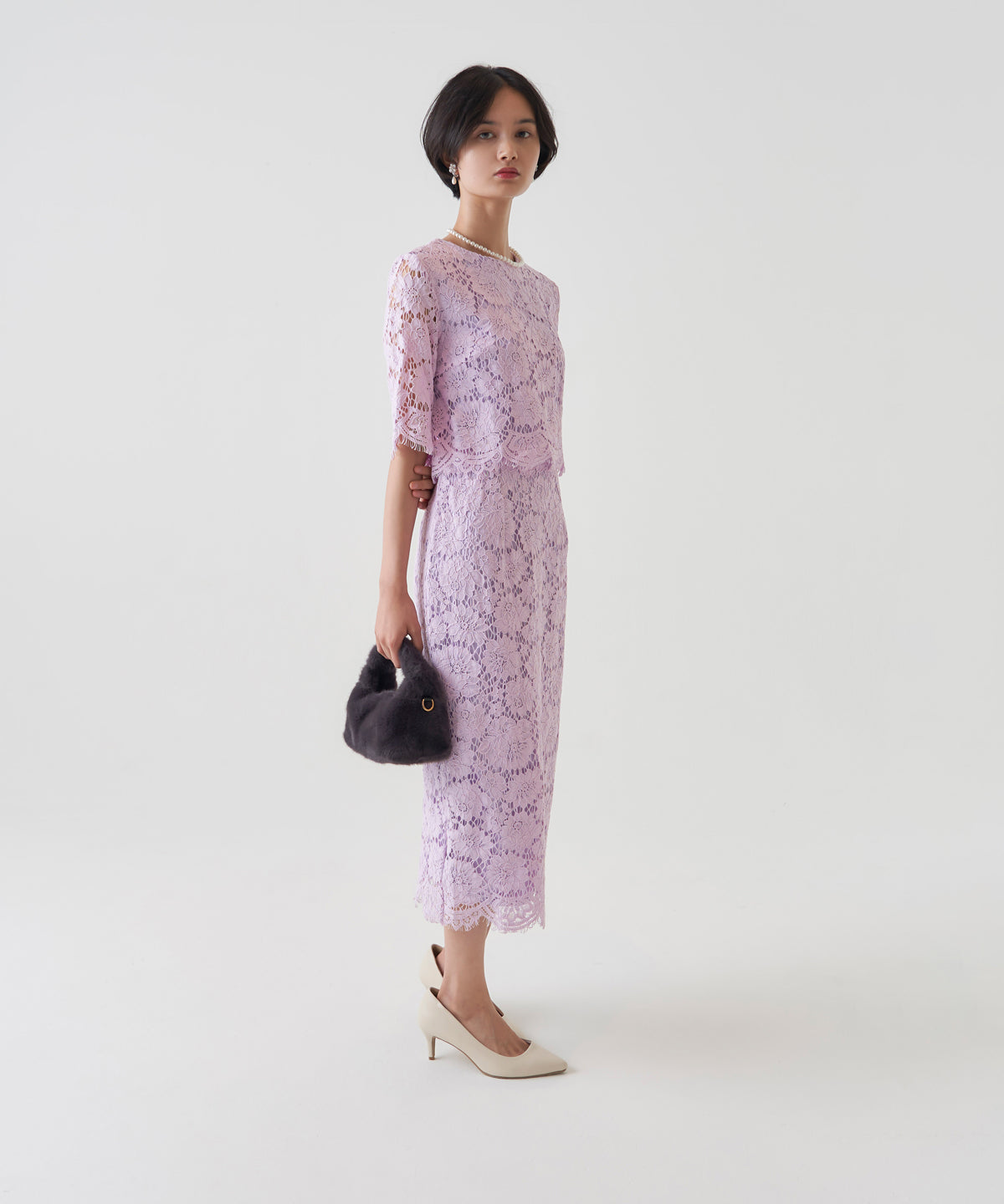 CUT LACE FLOWER DRESS