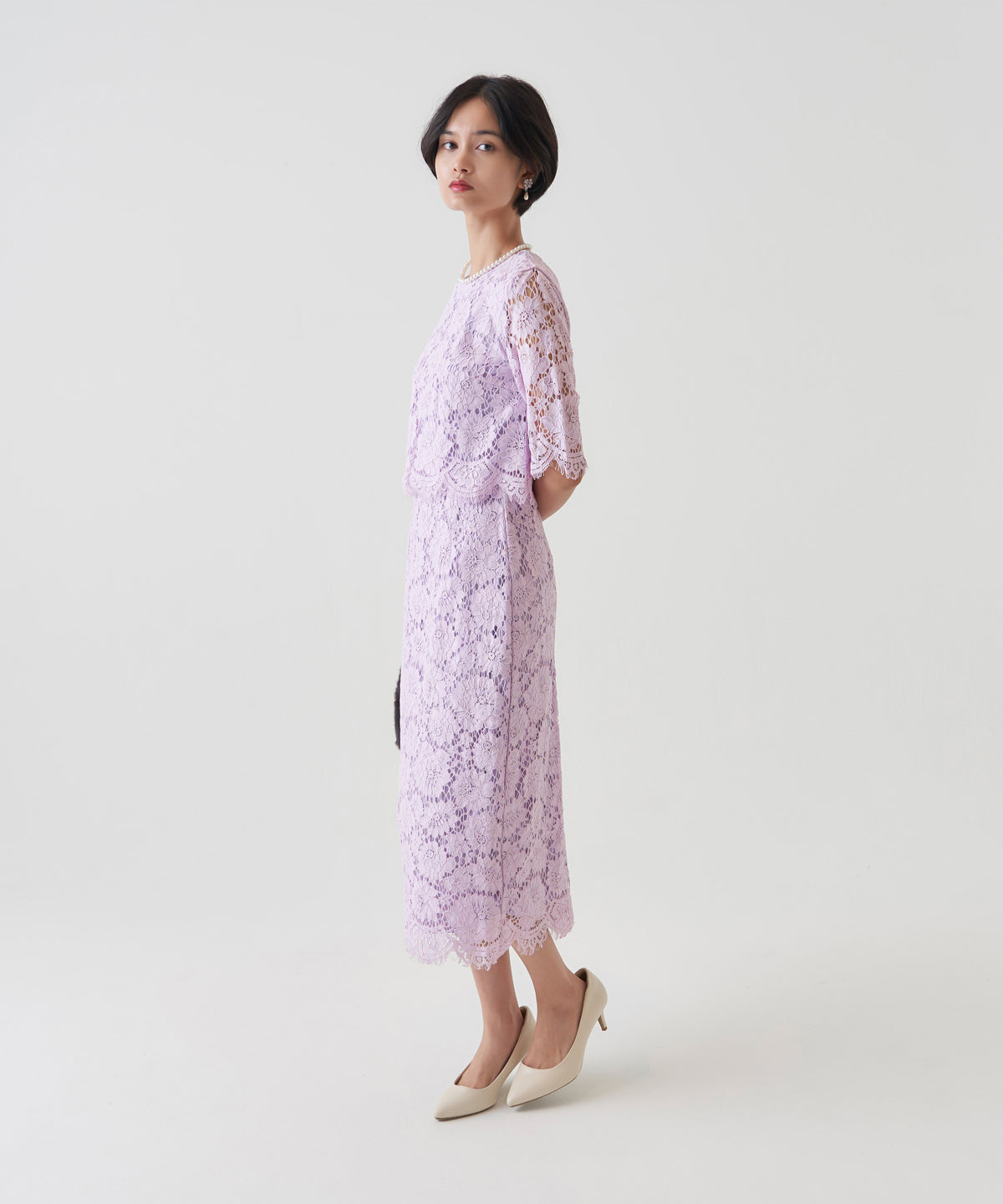 CUT LACE FLOWER DRESS