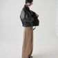 F/LEATHER BIKER JACKET