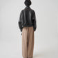 F/LEATHER BIKER JACKET