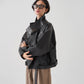 F/LEATHER BIKER JACKET