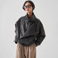 F/LEATHER BIKER JACKET