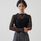 LACE MOCK NECK TOP