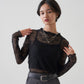 LACE MOCK NECK TOP