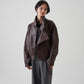 F/LEATHER BIKER JACKET