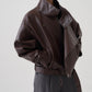 F/LEATHER BIKER JACKET