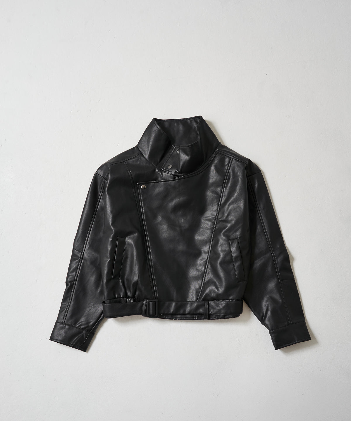 F/LEATHER BIKER JACKET