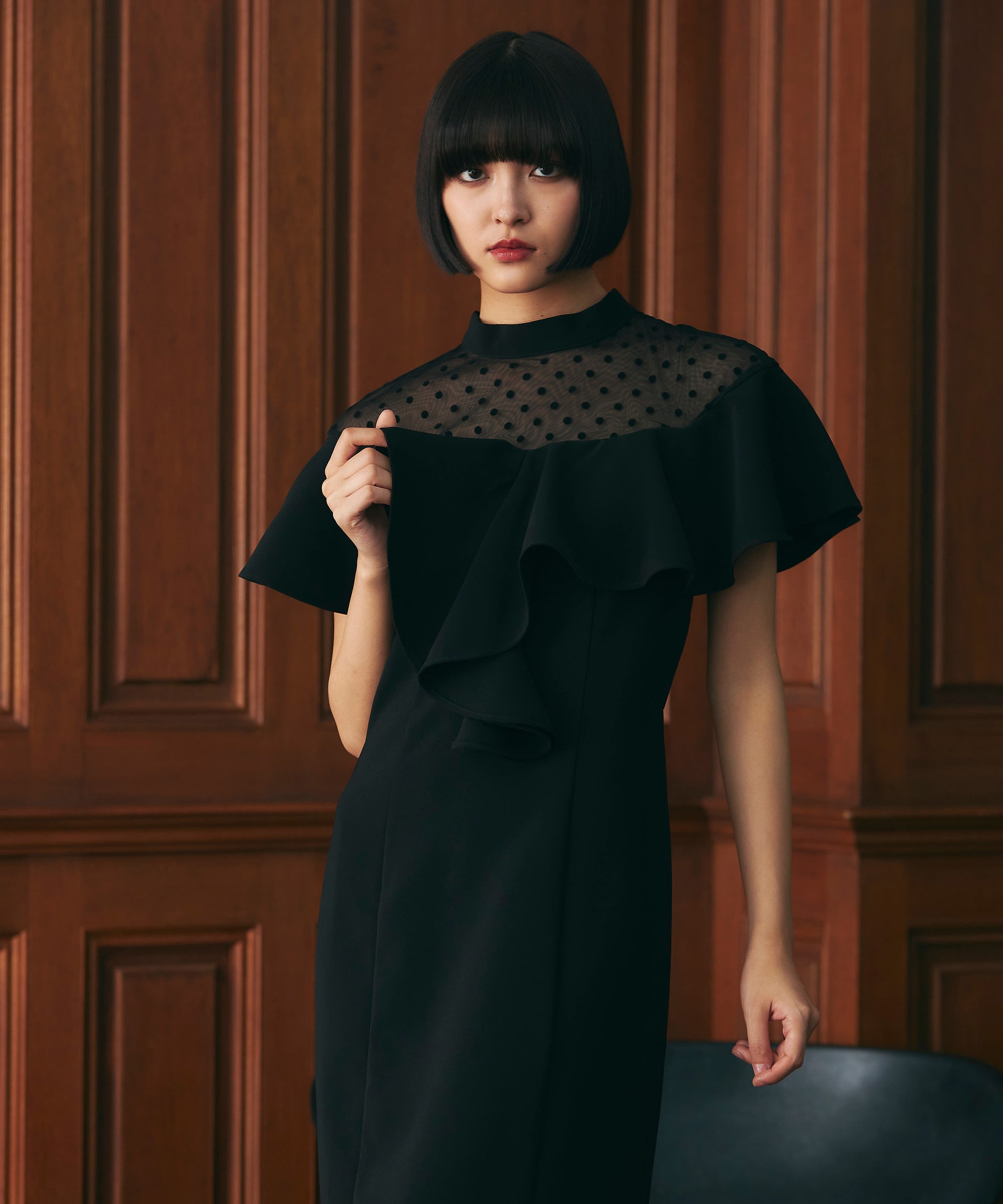 DOT FRILL DRESS