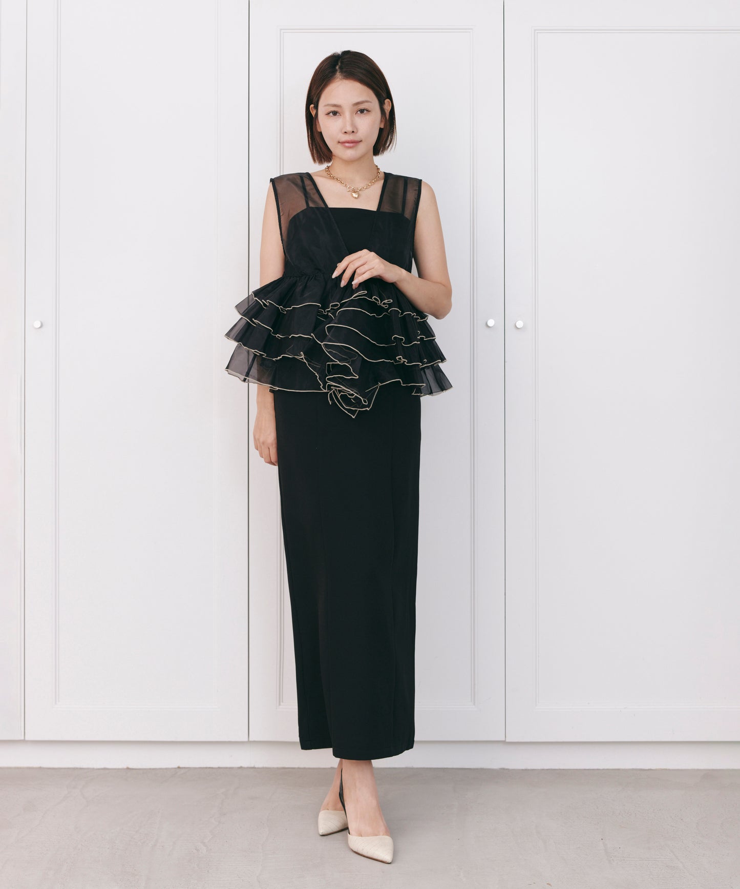 SHEER VOLUME TOP DRESS