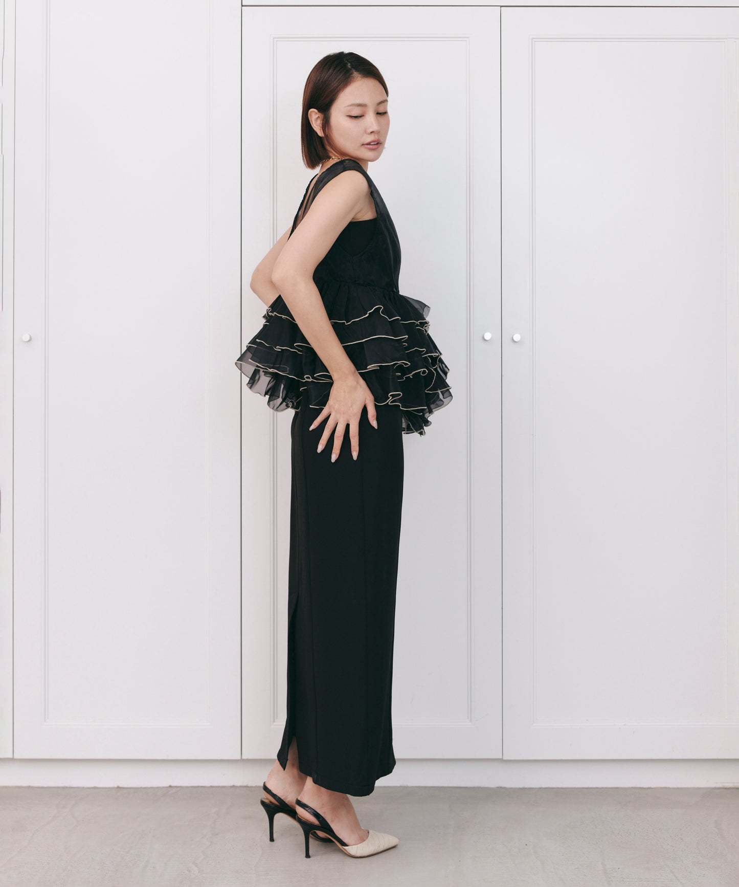 SHEER VOLUME TOP DRESS