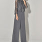 HIGHT NECK LACE PANTS DRESS