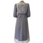LACE COMBI PLEATS DRESS