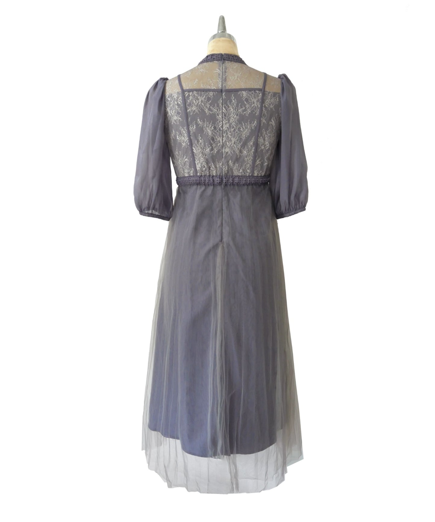 LACE COMBI PLEATS DRESS