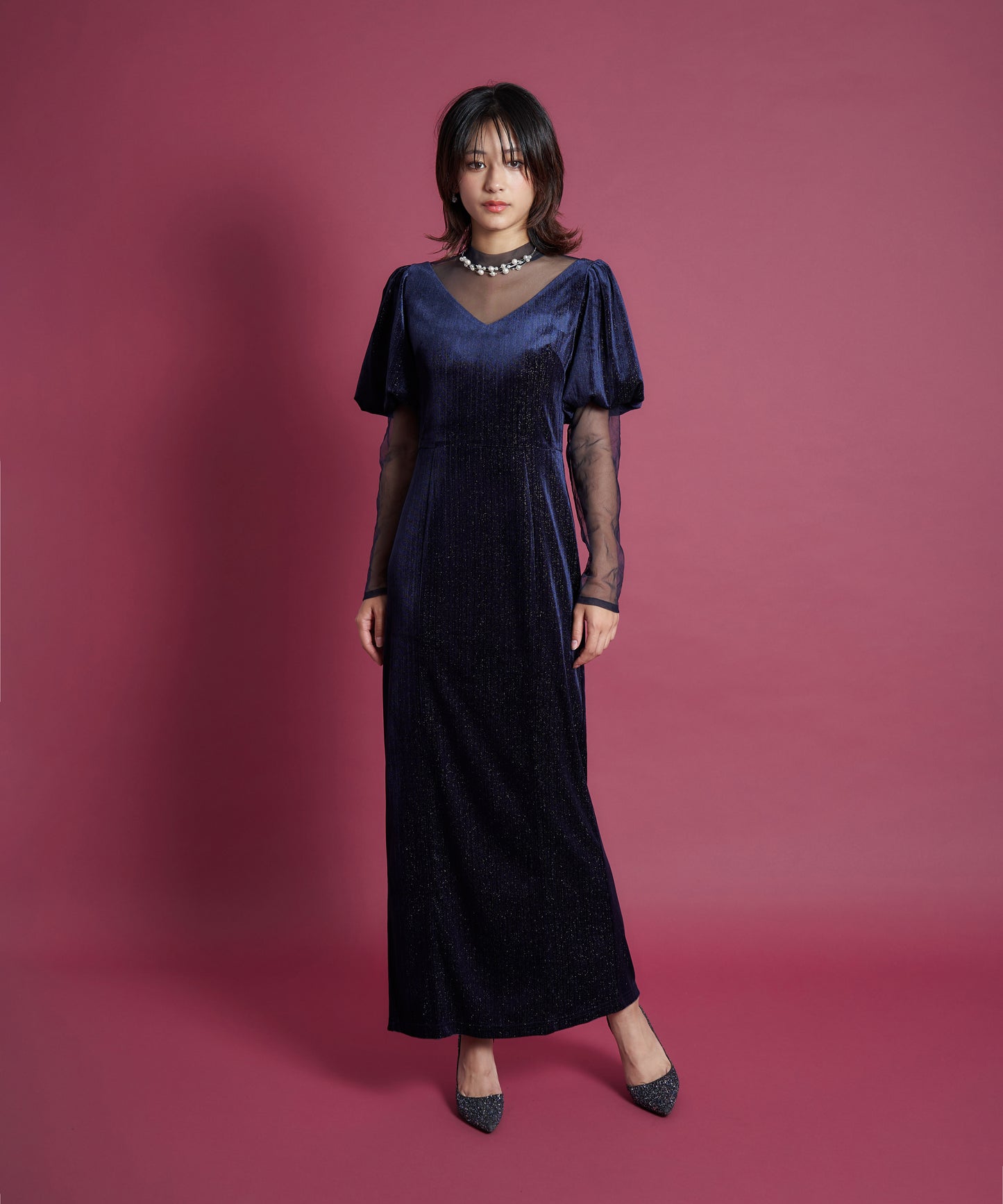LAME VELVET DRESS
