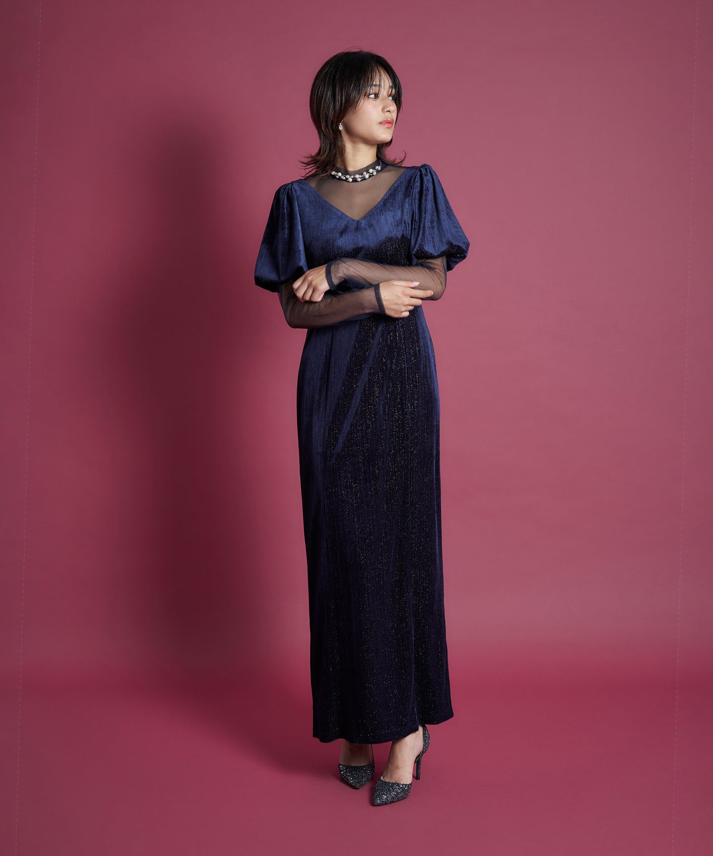LAME VELVET DRESS