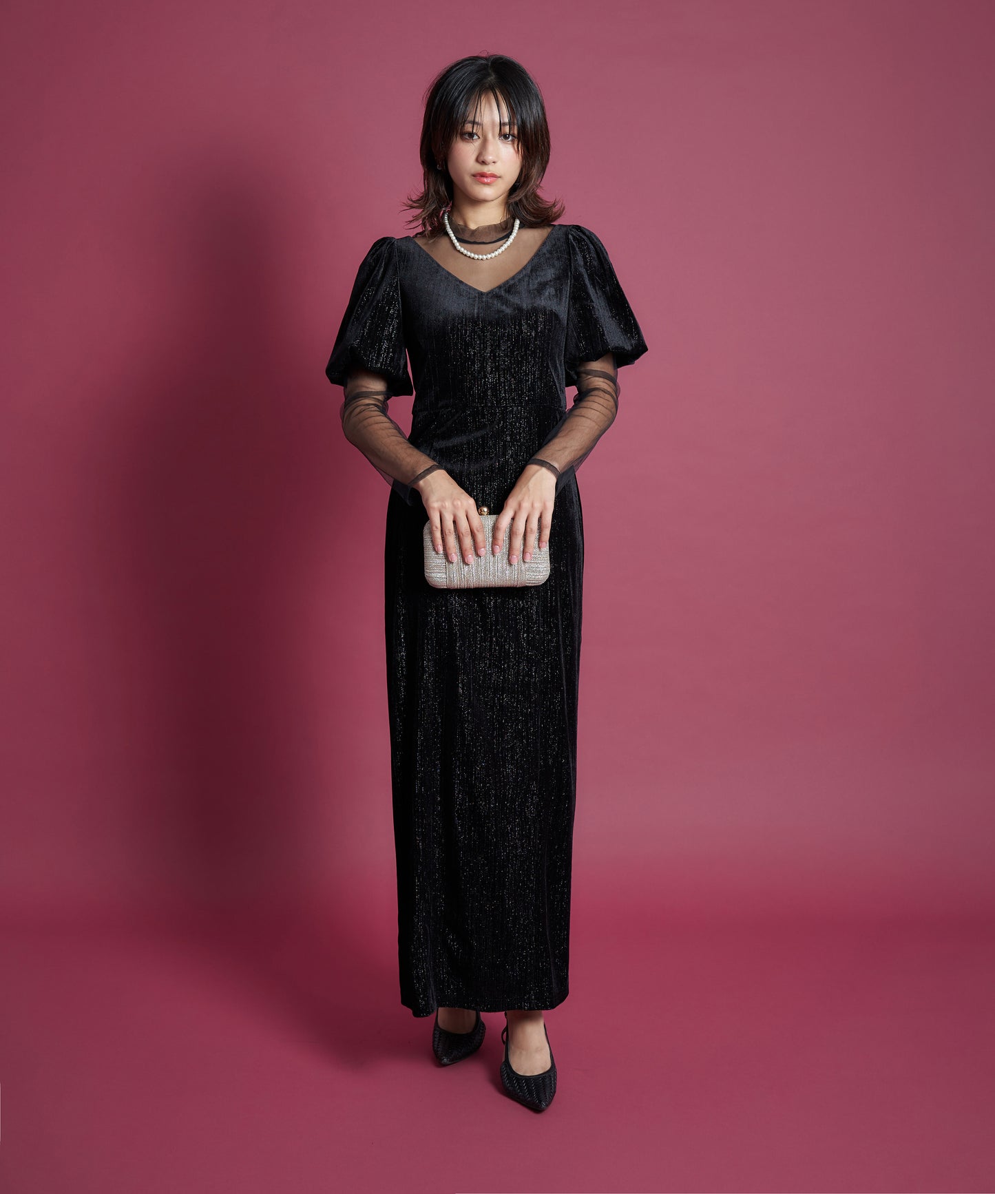 LAME VELVET DRESS